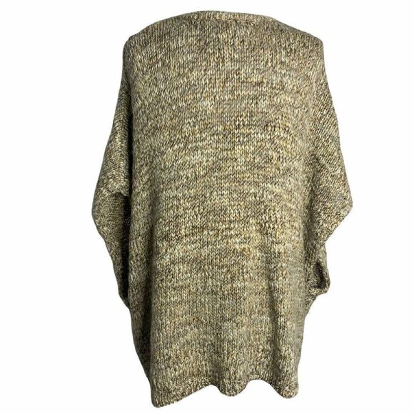 Pure Jill Wool Alpaca Cardigan Sweater Vest L/XL Brown Chunky Knit Cream Pockets - Picture 5 of 7